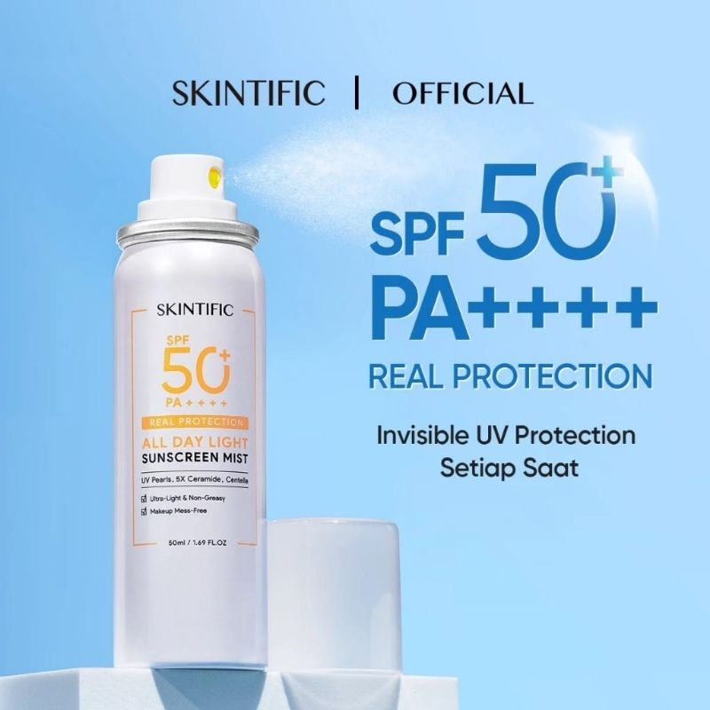 SKINTIFIC Skintific skintific - SKINTIFIC All Day Light Sunscreen Mist SPF 50 PA++++ (50ml) - SKINTI