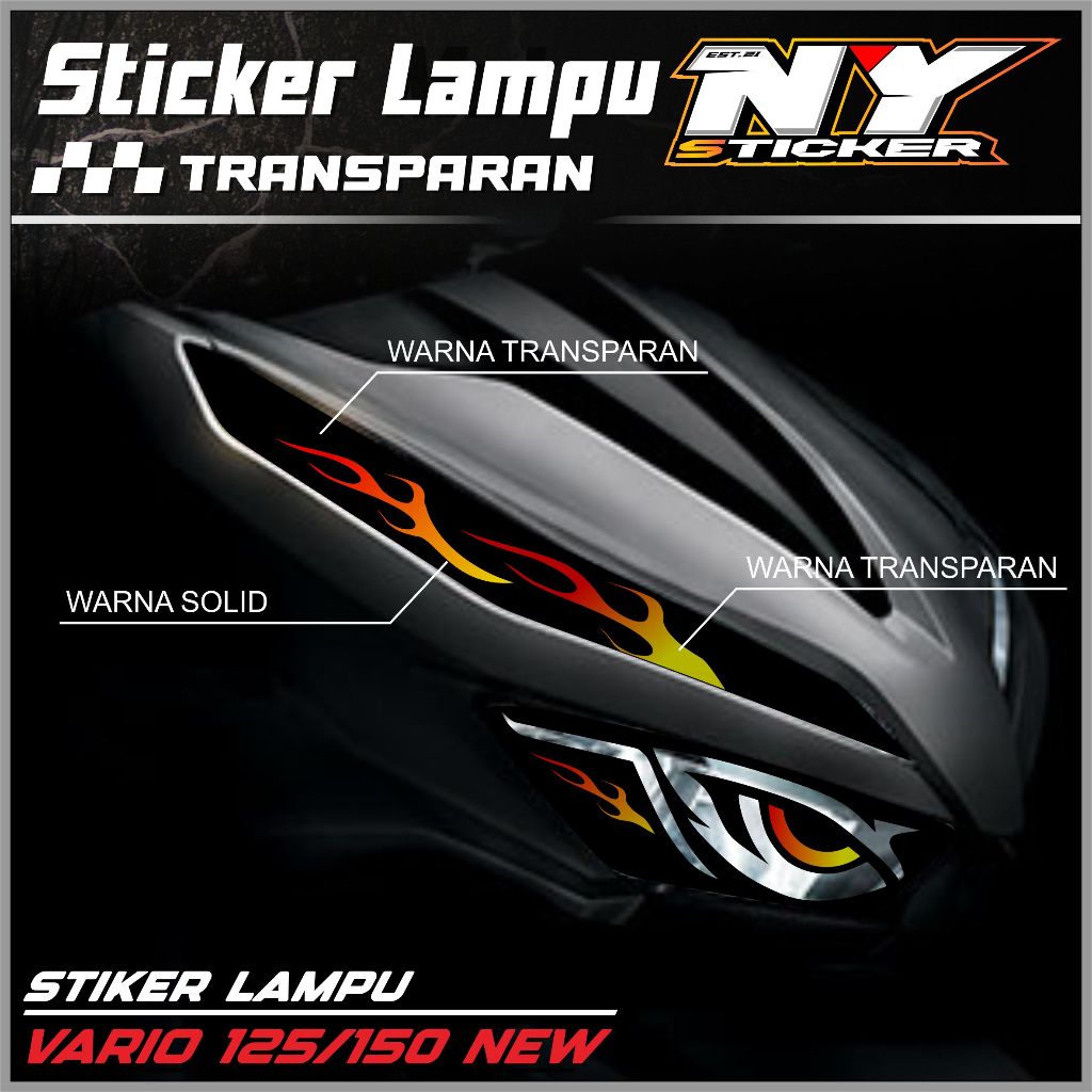STIKER LAMPU ALIS MOTOR VARIO 125 150 NEW STICKER VARIASI LAMPU MOTOR VARIO 125 150