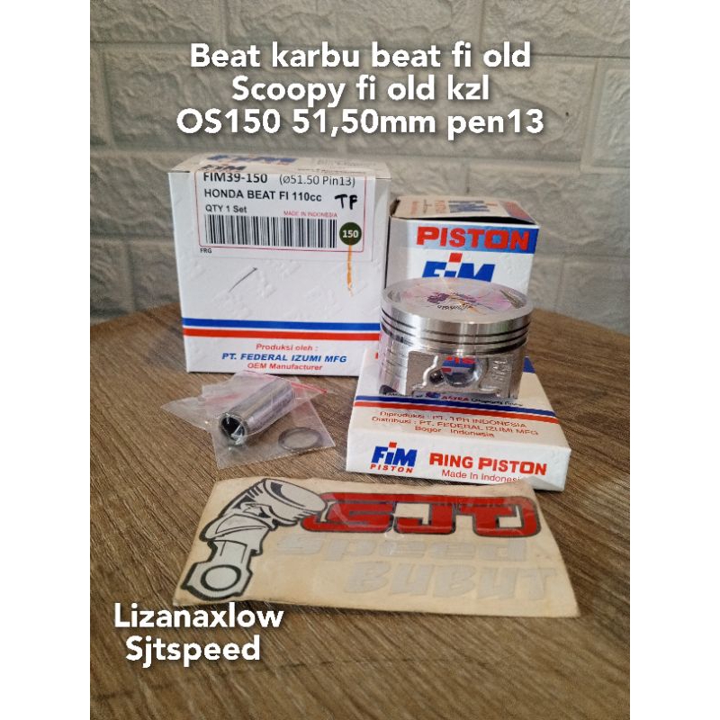 piston fim beat Scoopy karbu fi old os150 51,50mm pen13 kzl kvy fim39