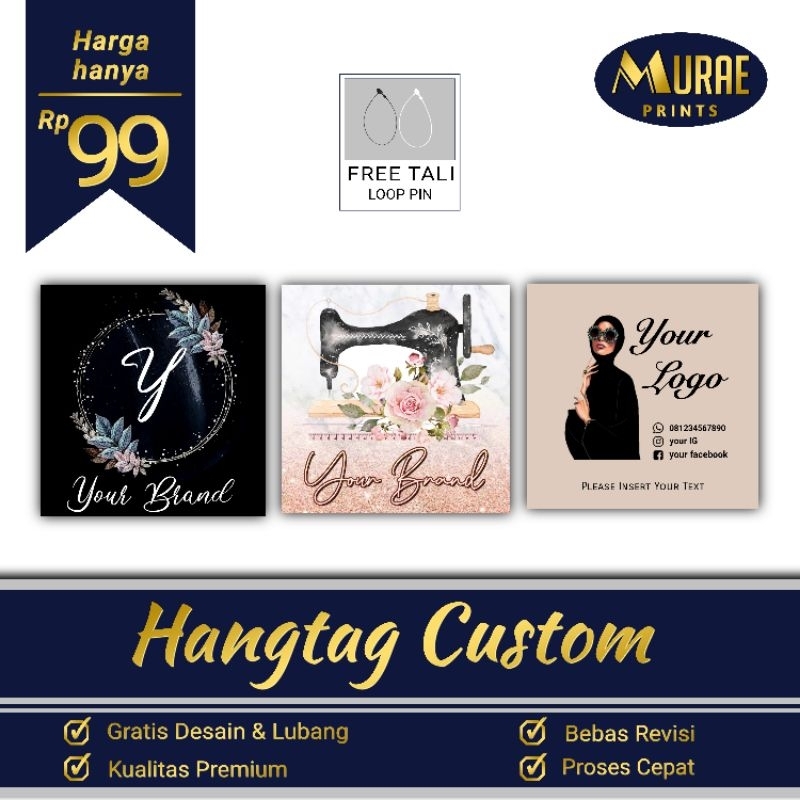 

[TERMURAH] hangtag persegi - hangtag - hangtag custom - hangtag murah - hangtag baju - hangtag aksesoris - hangtag hijab - label baju - label hijab - label produk - label merek