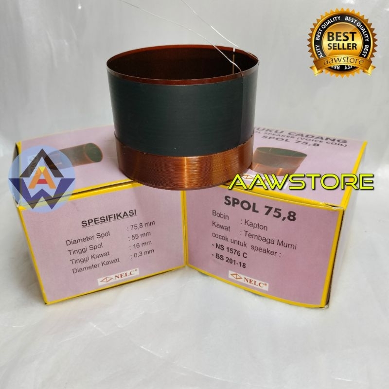 Spool Speaker Nelc 75.8mm blackspider 201-18 18inch  3inch