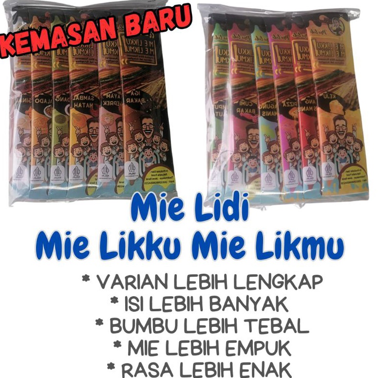 

New event Mie Lidi Karakter Murah12 pcs 12 Rasa