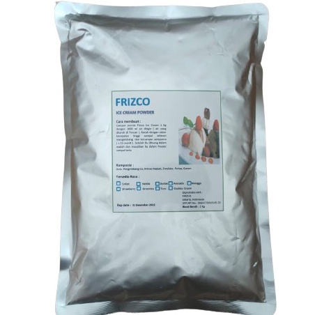 

STOK SIAP COD VANILLA Ice Cream Frizco 1kg Instant Powder Frisco Bubuk Es Krim hard ice cream VANILA vanili