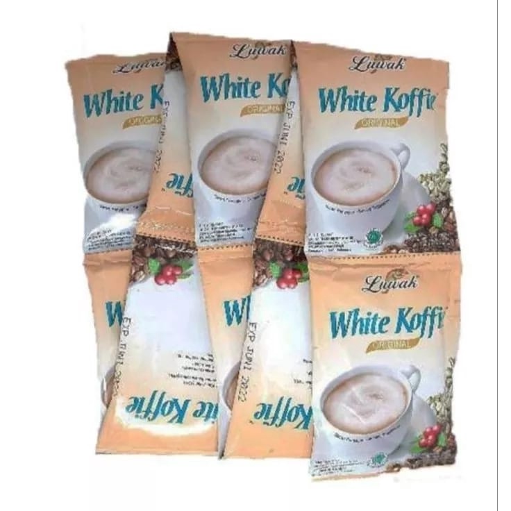 

Terlaku Kopi Luwak white Coffe original 2g RENCENG ISI 1