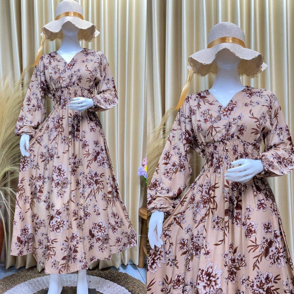 DRESS MOZZA TANGAN PANJANG BALI/KIMONO/Dress Bali/Dress kerut