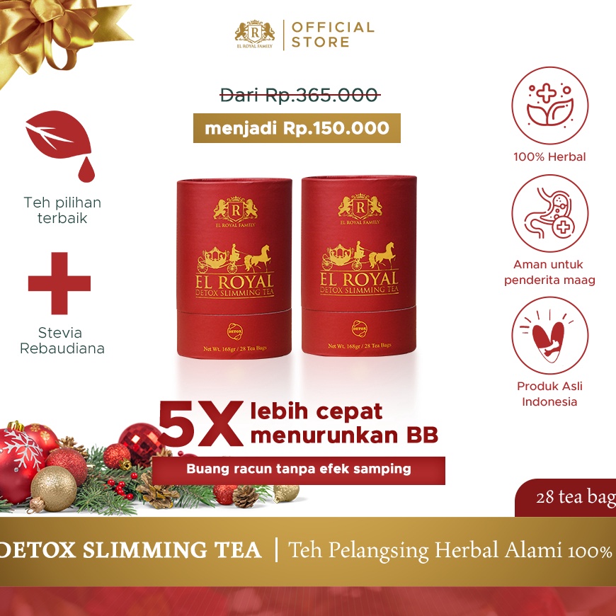 

COD El Royal Detox Slimming Tea Teh Detox 2 Pcs 5X Lebih Cepat Menurunkan BB Solusi Langsing Sekaligus Buang Racun Tanpa Efek Samping