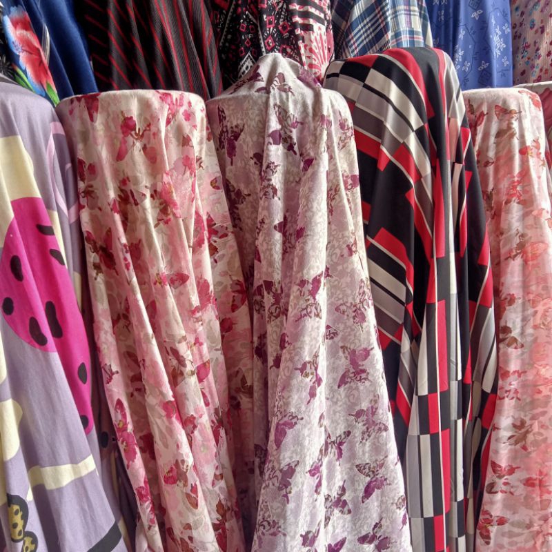 Kain Citru Motif Kupu Kupu - Kain Antik Motif Organza Knc | Harga per setengah meter