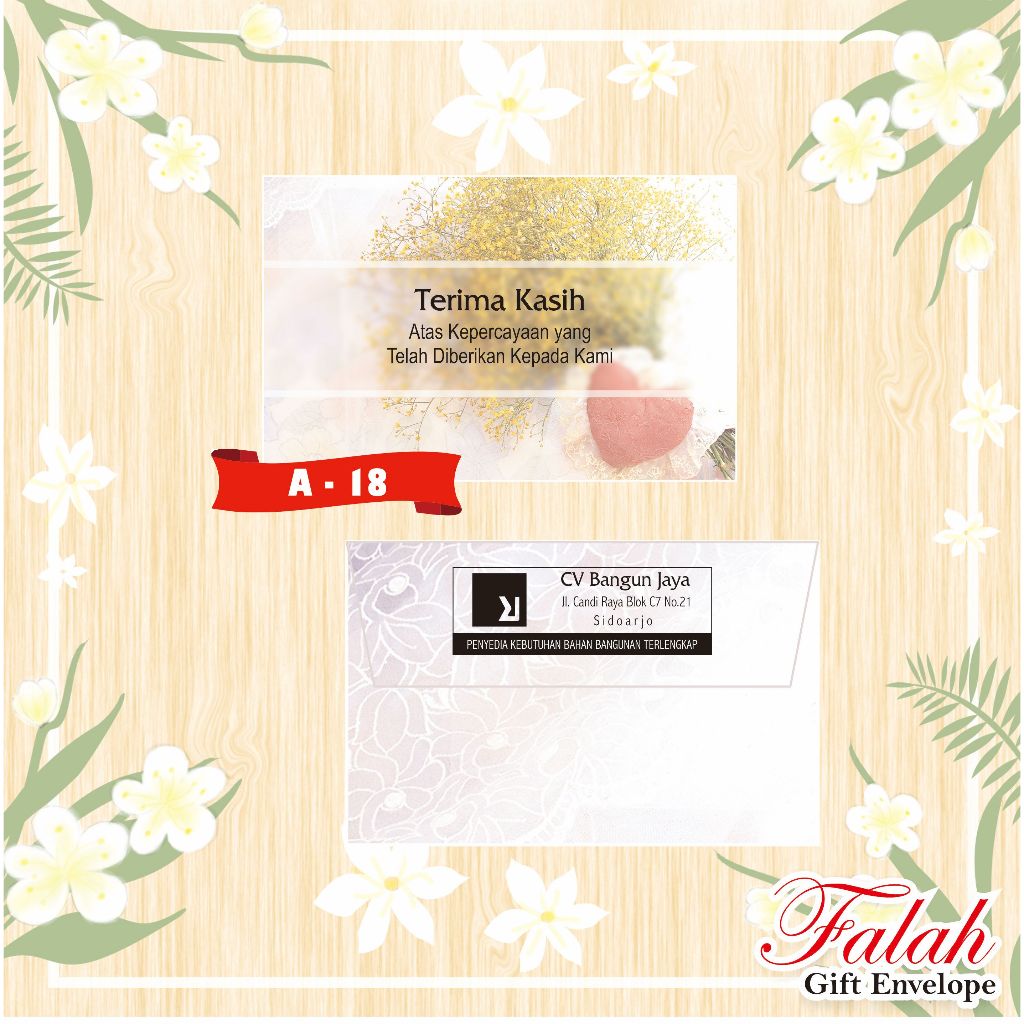 

Amplop Falah Motif A 18 Isi 50 Lembar Tanpa Tulisan