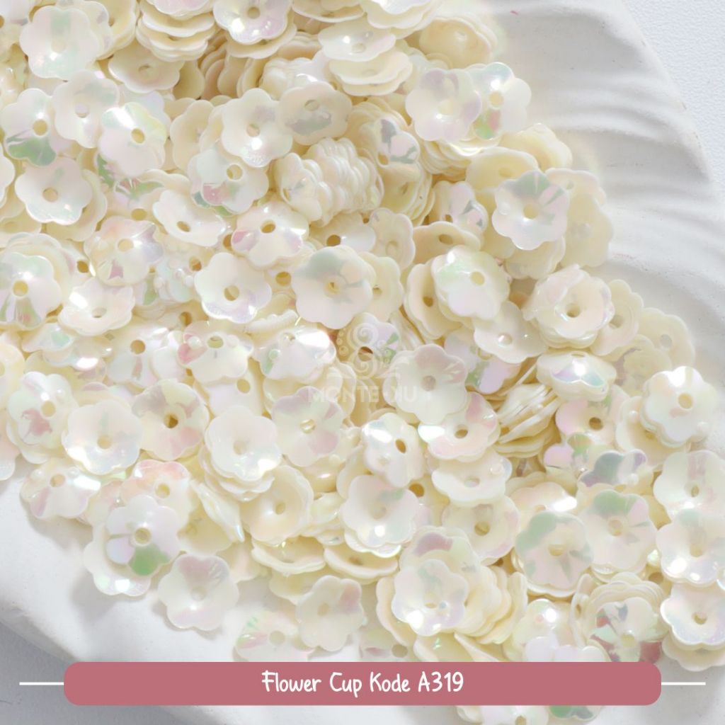 Payet Ramborci Borci Flower Cup 7MM Payet Sequins Bunga Murah bisa COD