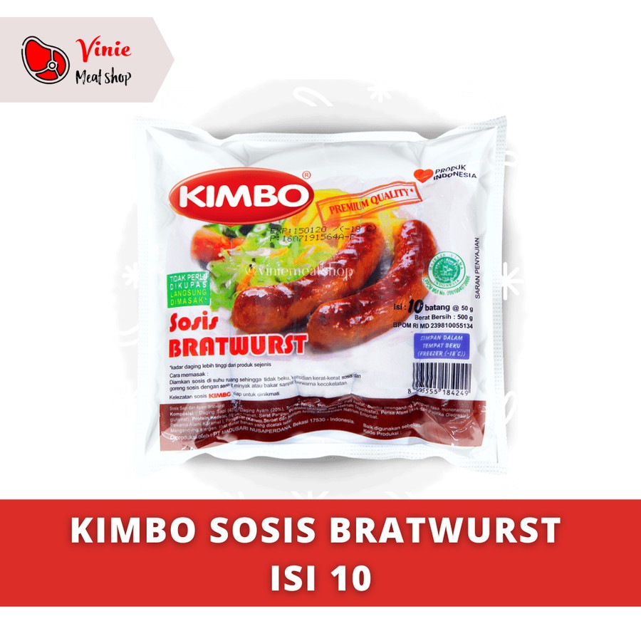 

Kimbo Sosis Sapi Bratwurst 500 gr isi 10
