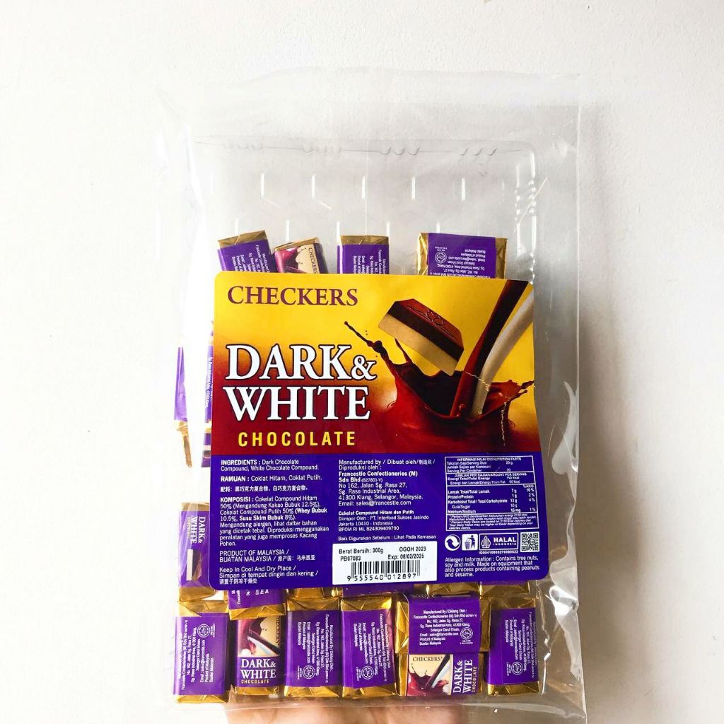 

PROMO Coklat Checkers Dark White 300gr