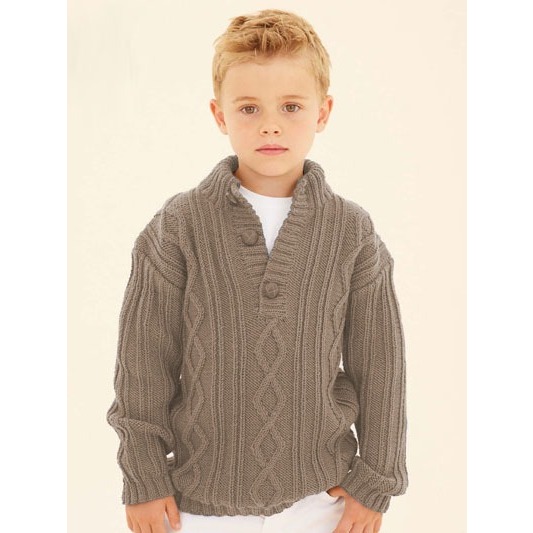 Zayn Sweater Rajut Anak Laki-laki & Perempuan Usia 4-8 Tahun -Baju Hangat Motif Cable Tebal