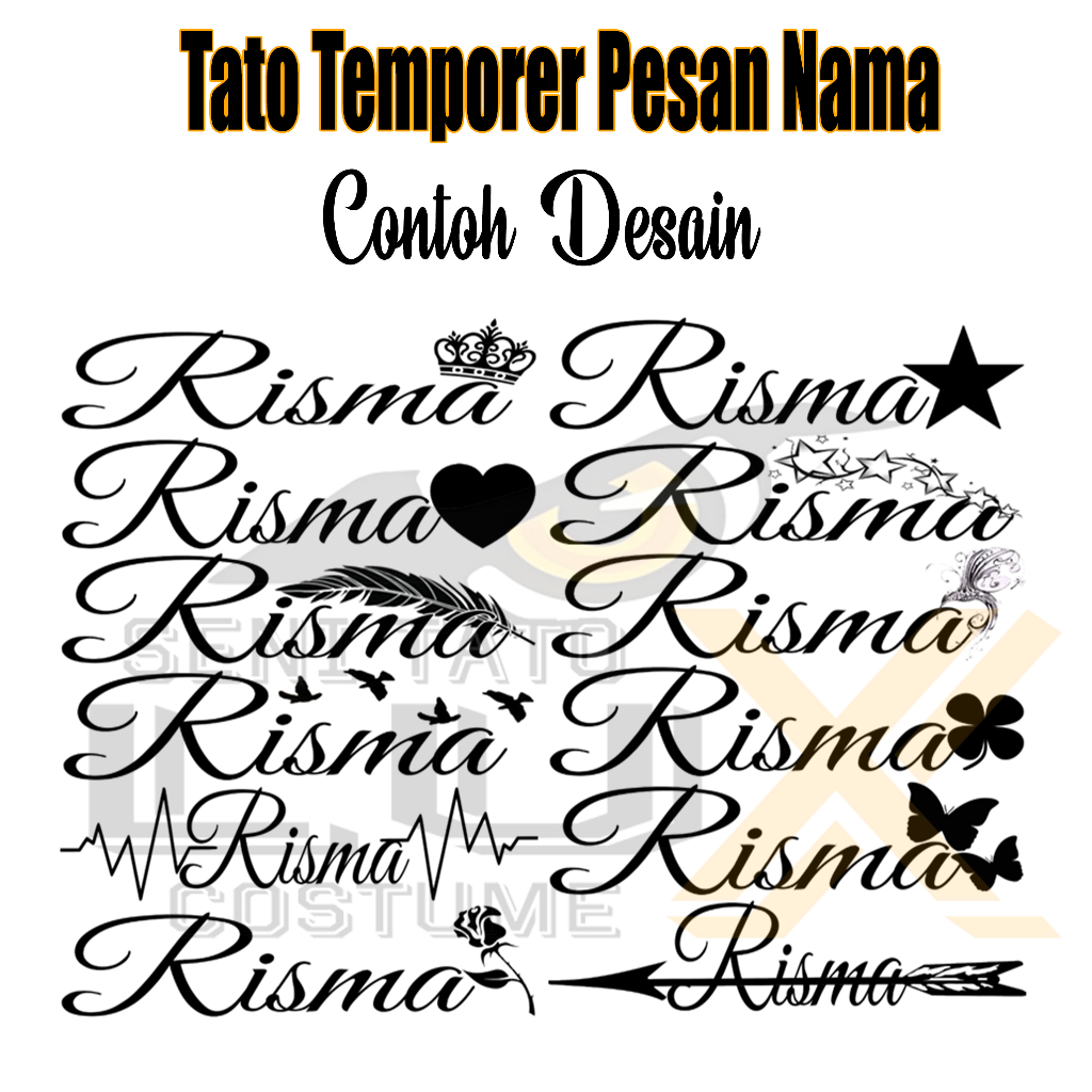 Tato temporer request nama dan gambar anti air dan tahan lama tato costume