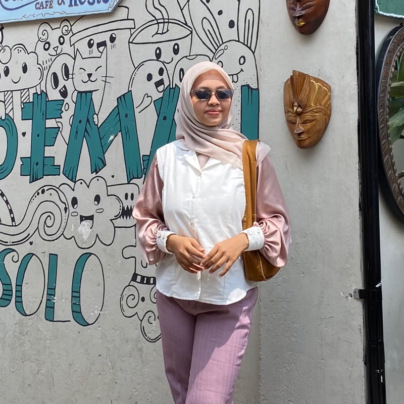 LANA | BLUS LINEN SILK | BLUS LINEN SATIN | KEMEJA LINEN SATIN | BAJU ATASAN WANITA | BLOUSE | BLUS 