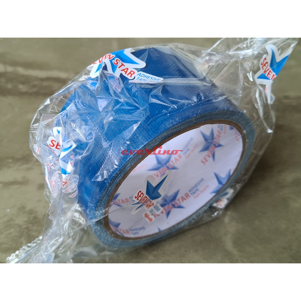 

berkah Kain Cloth SEVEN STAR tape 48 mm x 6 m warna BIRU BLUE isolasi solasi selotip isolatip lakban plakban jilid besar 48mm 2" 2 inch
