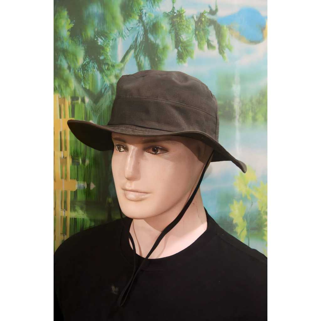 TOPI RIMBA TOPI GUNUNG TOPI HUTAN BUCKET OUTDOR PENDAKI GUNUNG (COKLAT)