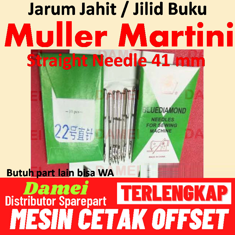 Jarum Martini Jahit Jilid Buku Spare Part Mesin Cetak Straight Needle