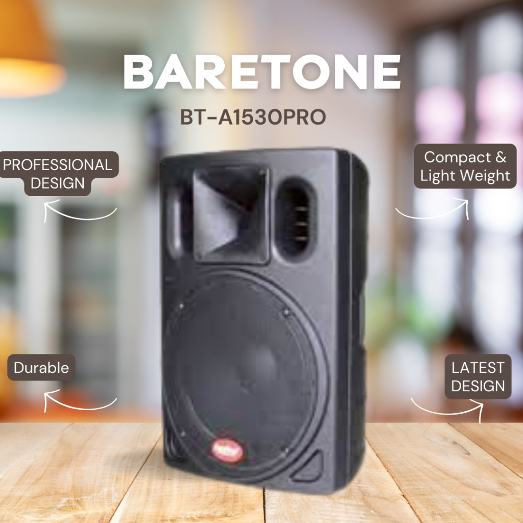 SPEAKER AKTIF BARETONE BT-A1530PRO / BT-A1530 PRO / BT A1530 PRO 15 INCH GARANSI RESMI BARETONE