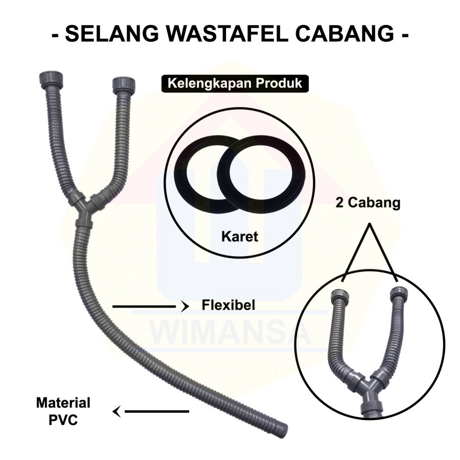 WMS-ERNESTO SELANG BAK CUCI PIRING CABANG PVC - SELANG WASTAFEL