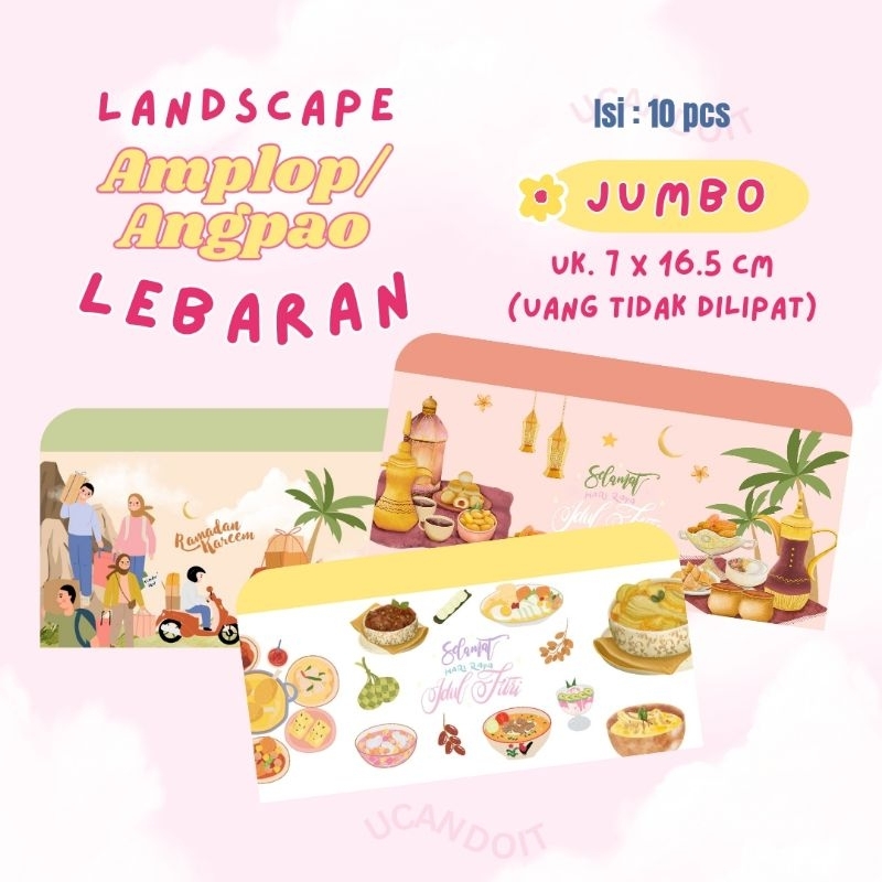 

Amplop Angpao Lebaran JUMBO Landscape isi 10 (Special Edition)