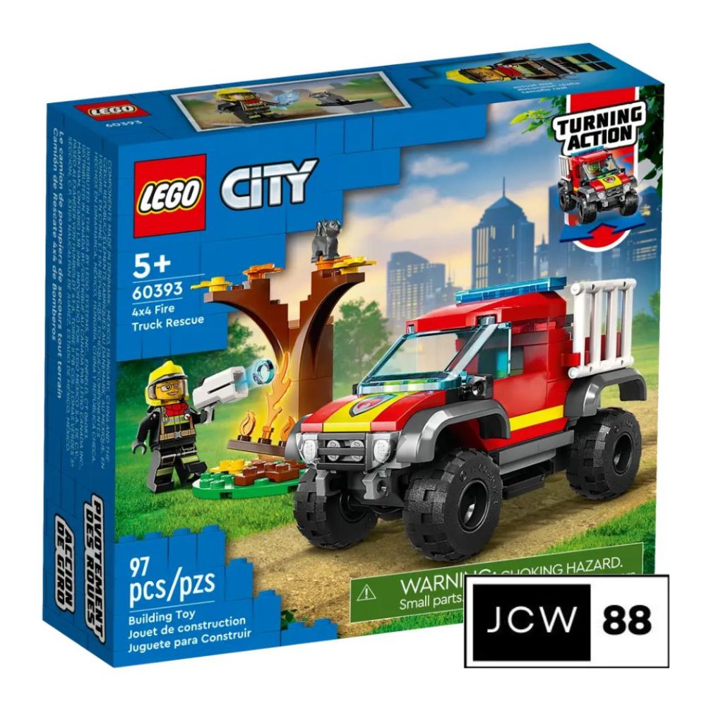 Lego 60393 City 4x4 Fire Truck Rescue mainan anak truk Pemadam kebakaran