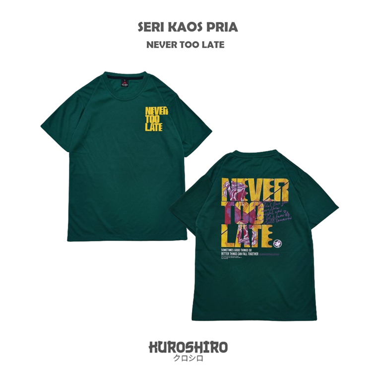 KUROSHIRO - Kaos Laki Laki Never Baju Pria Dewasa-ARMY