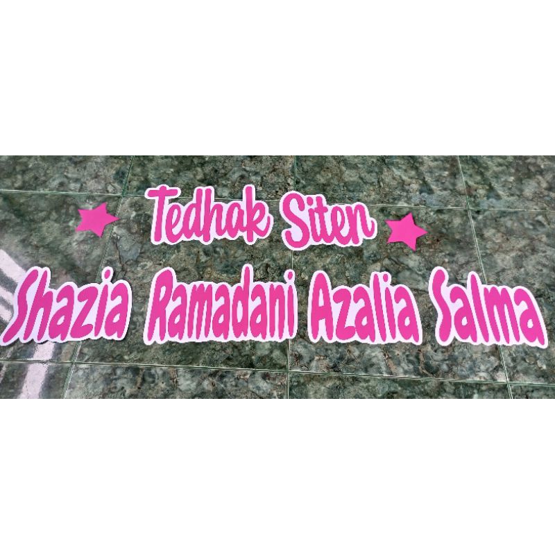 Tulisan Nama Dekorasi Backdrop Tedhak Siten Ulang Tahun Tasyakuran Aqiqah