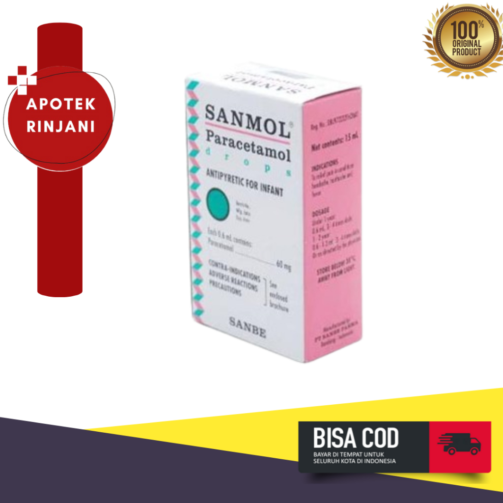 SANMOL DROPS PEREDA DEMAM BAYI (15 ML)