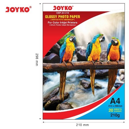 Kertas Foto Photo Paper Glossy Joyko A4 210 gram