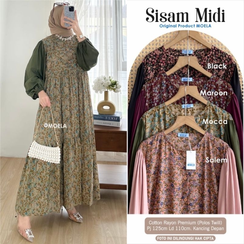 ✨PRODUK TERBARU _Midi Dress by Moela_*SISAM MIDI 135K*