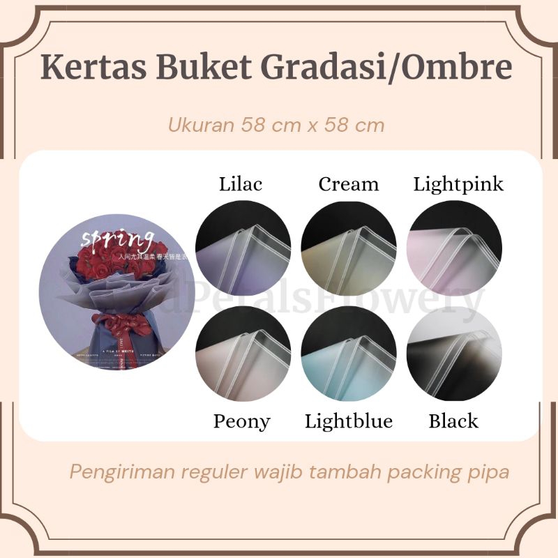 

(5 Lembar) FREE PACKING Kertas Buket Cellophane Motif Ombre