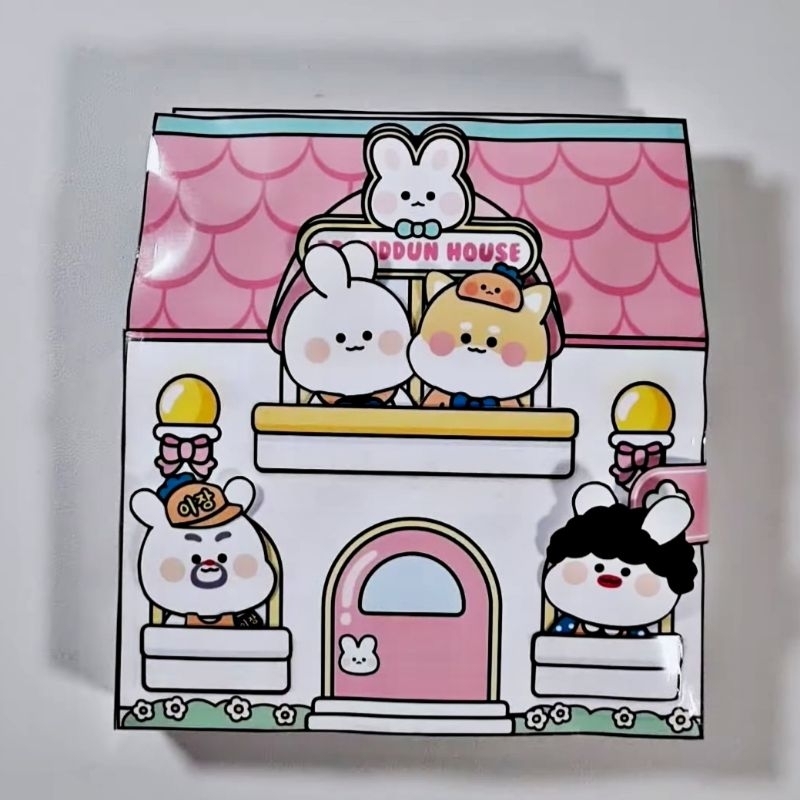 rumah keluarga kelinci/squishy book /handmade paper book /diy book