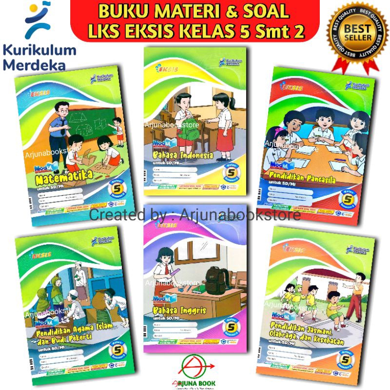BUKU LKS EKSIS MAT PKN IPAS INGGRIS INDONESIA JAWA AGAMA ISLAM PJOK KELAS 5 SD/MI Semester 2 Kurikul