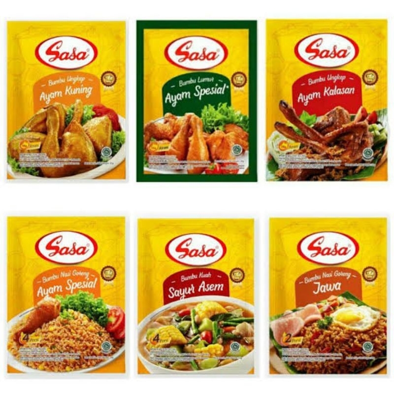 

Sasa Bumbu Instan - Ayam Spesial/ Ayam Kalasan/ Ayam Kuning/ Nasi Goreng Ayam/ Nasi Goreng Jawa/ Sayur Asem/ Sayur Lodeh/ Sayur Sop 1 pcs