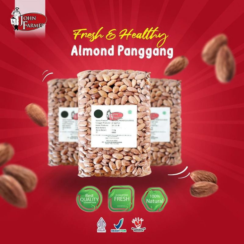 

Kacang Almond Panggang Kupas Premium Roasted 1kg