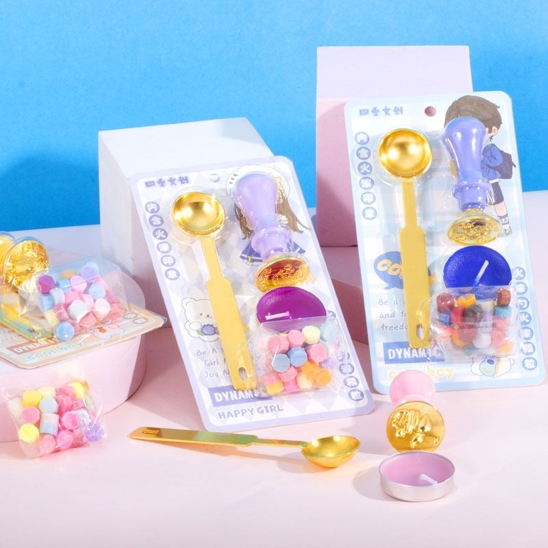 

set seal wax stamp mini - seal wax vintage retro - seal wax beads - lilin segel surat