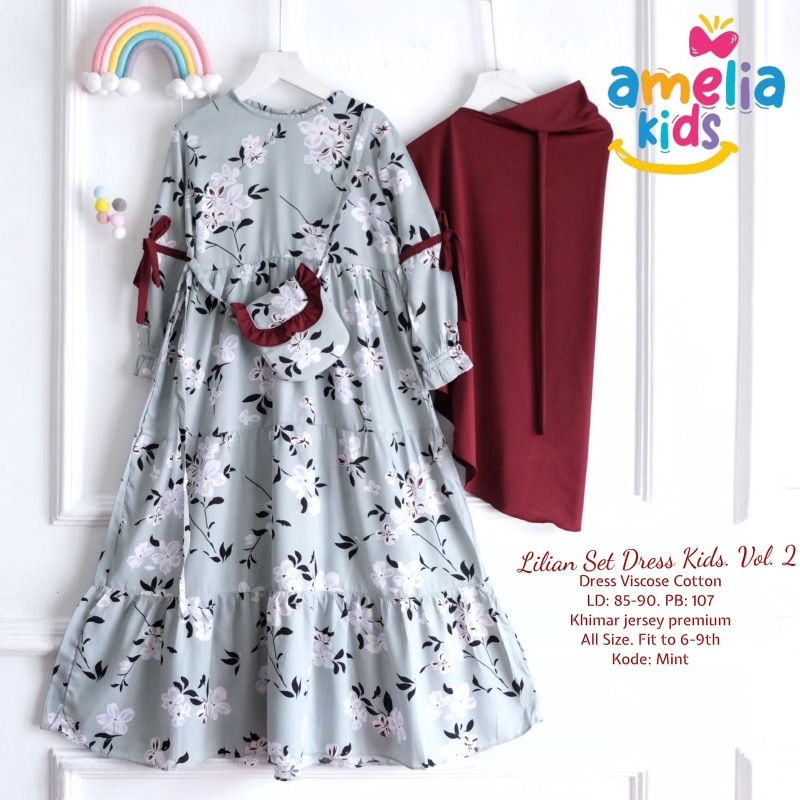 NEW Gamis Syari Anak Tanggung • Gamis Remaja Syari • Lilian Dress Syari • By Amelia Kids
