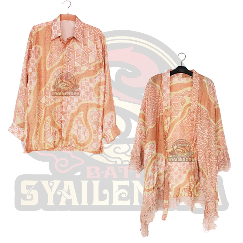 BATIK SYAILENDRA TRUSMI Kemeja & Kimono Lace Viscose Couple Batik Cap