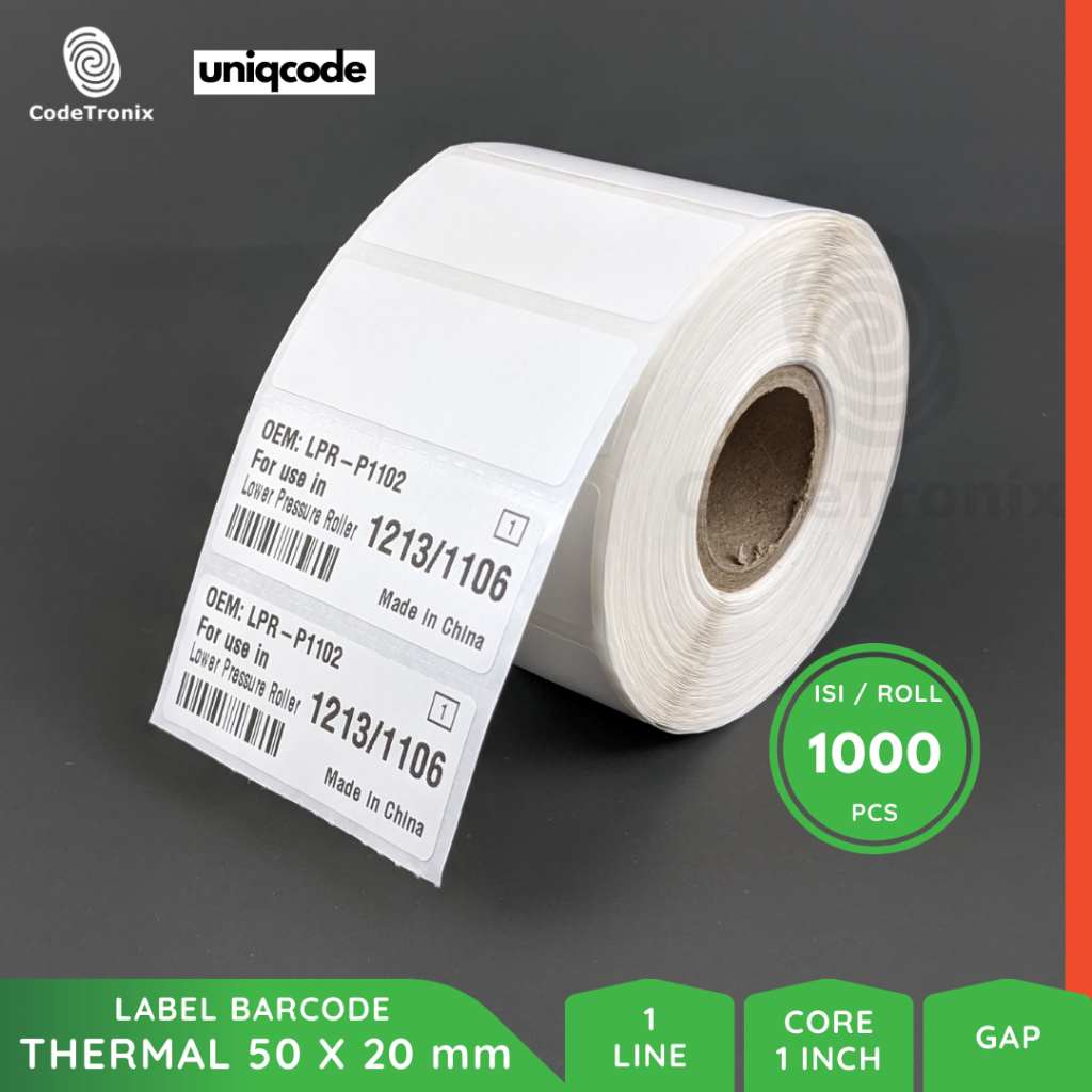 

Uniqcode Label Barcode Thermal 50x20 1 Line 1000pcs