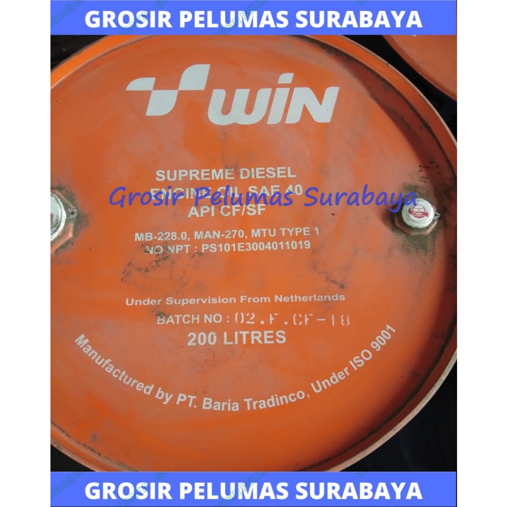 ISO9001 DRUM Oli mesin Diesel sae 40 CF WIN Supreme Engine OIL med S40
