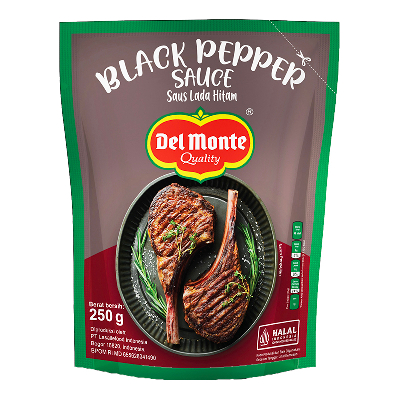 

Delmonte Saos Blackpepper-Saos Lada Hitam/Mozaik Frozen Mart/Frozen Food Palembang