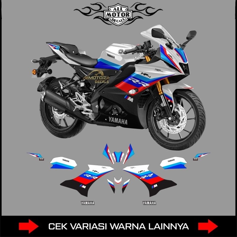 Striping Stiker Yamaha R15 V4 Motif Bmw Hp4 / Decal Motor R15M / Sticker Emblem Aksesoris Body Motor