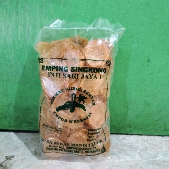 

250gram emping singkong mentah "intisari jaya 1" rasa pedas manis telor