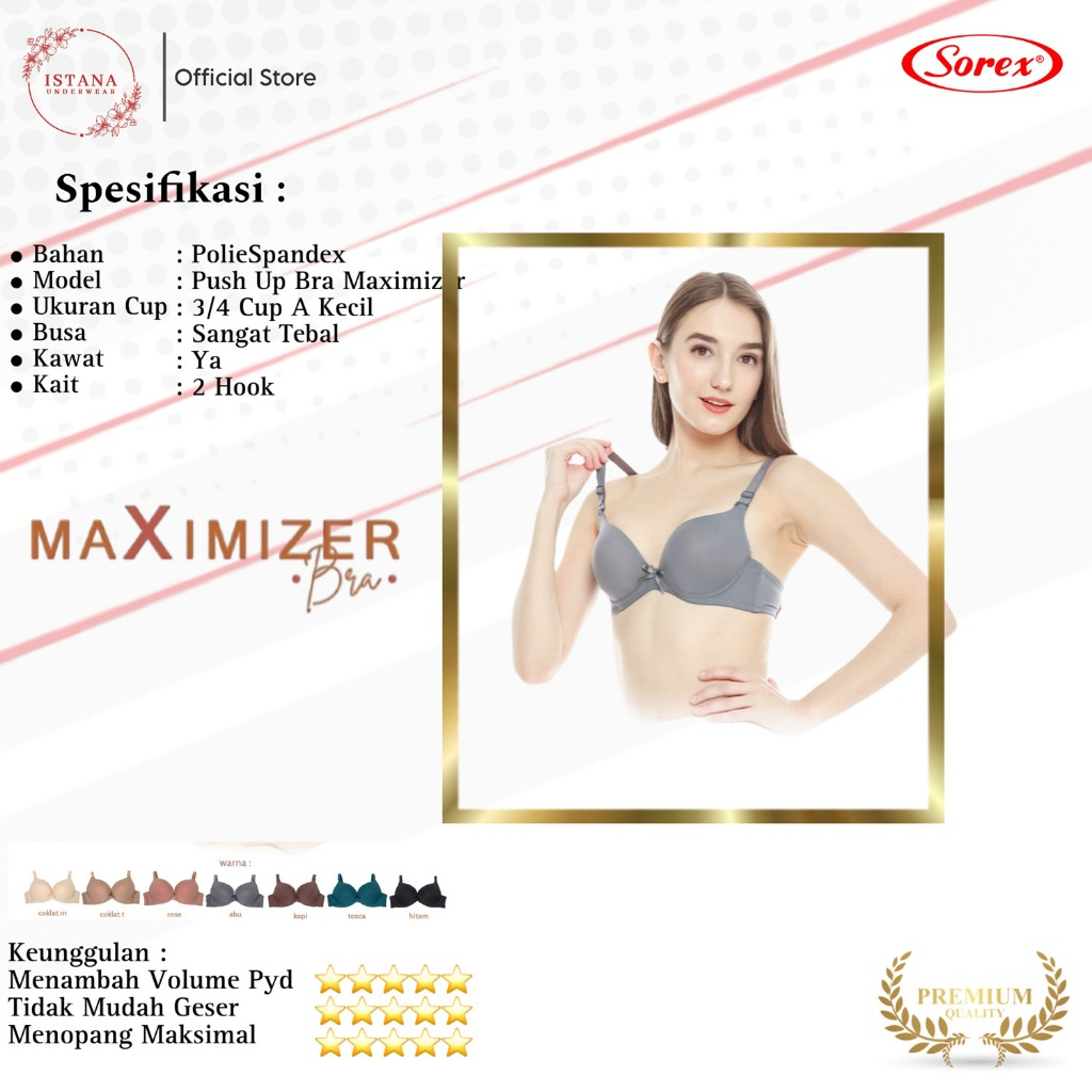 Bh Bra Busa Tebal Sorex Polos PUSH UP BRA best seller