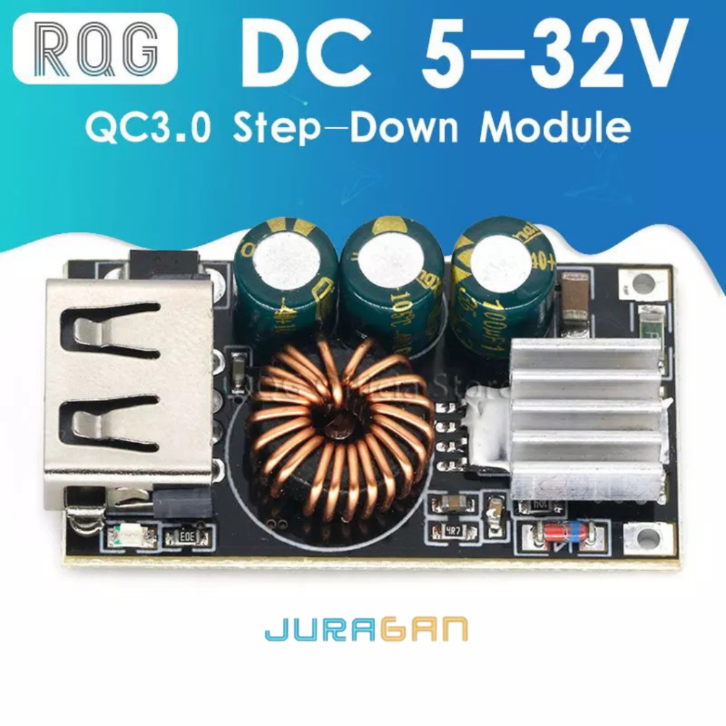 MODUL CHARGER HP DARI AKI SEPEDA MOTOR DC 5-32V TO 5V STEPDOWN USB