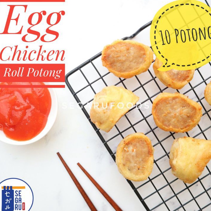 

V44859 Egg Chicken Roll Potong Bento Frozen Food Homemade Halal isi 1 Pcs