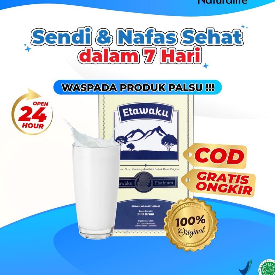 

SALE READY STOCK ETAWAKU PLATINUM Susu Kambing Etawa Asli Original Provit Krimer Bubuk Solusi Atasi Masalah Pernapasan Asma Kolesterol Tinggi Kalsium Rendah Lemak Rendah Gula Atasi Gangguan Tulang dan Sendi Osteoporosis Susu Kambing Keseha