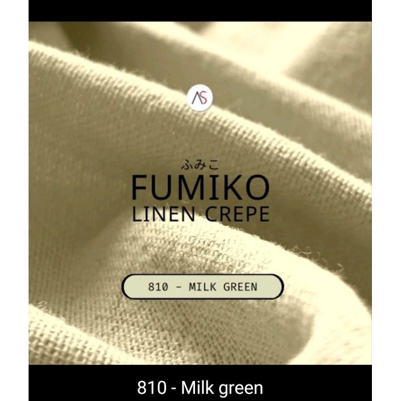 [Lyly] Kain Linen Jepang FUMIKO-Milk Green