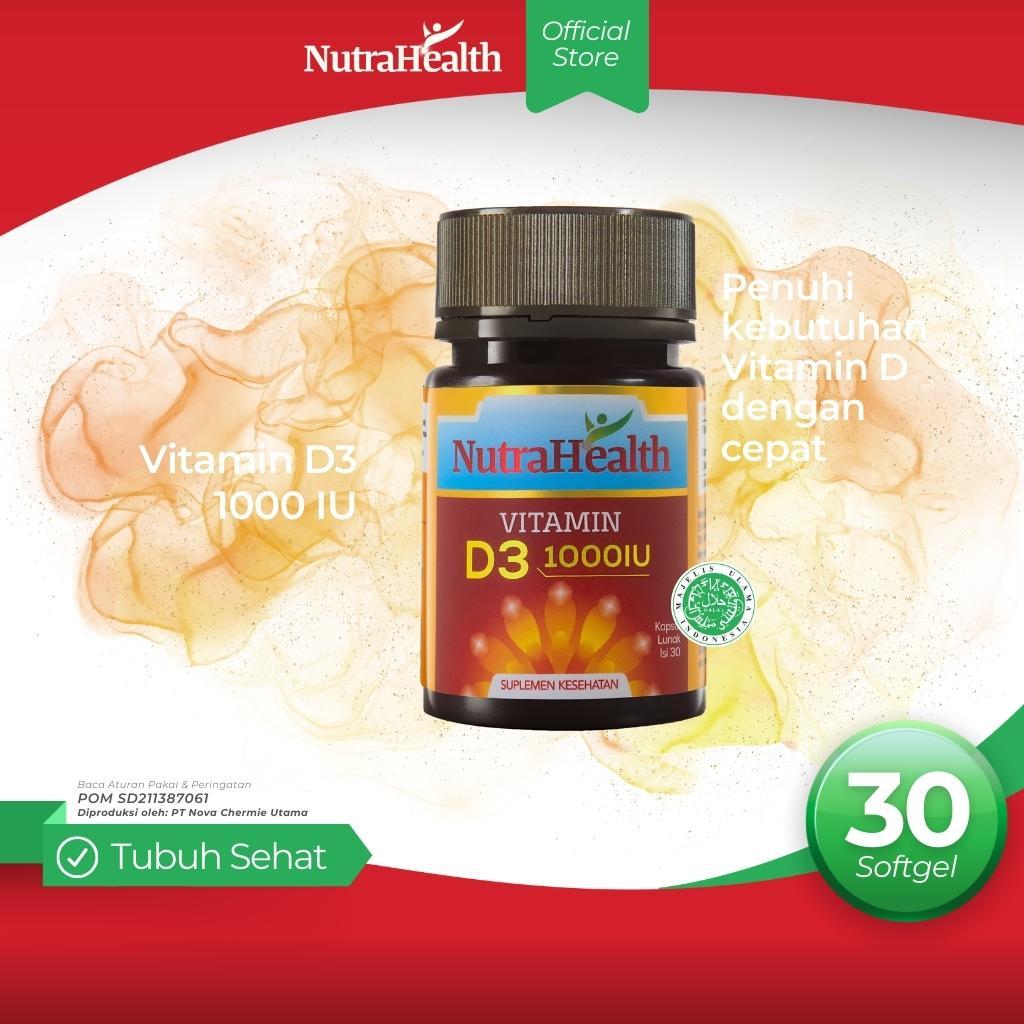 NutraHealth Vitamin D3 1000 IU isi 30’s Bantu penuhi kebutuhan Vitamin D dengan cepat