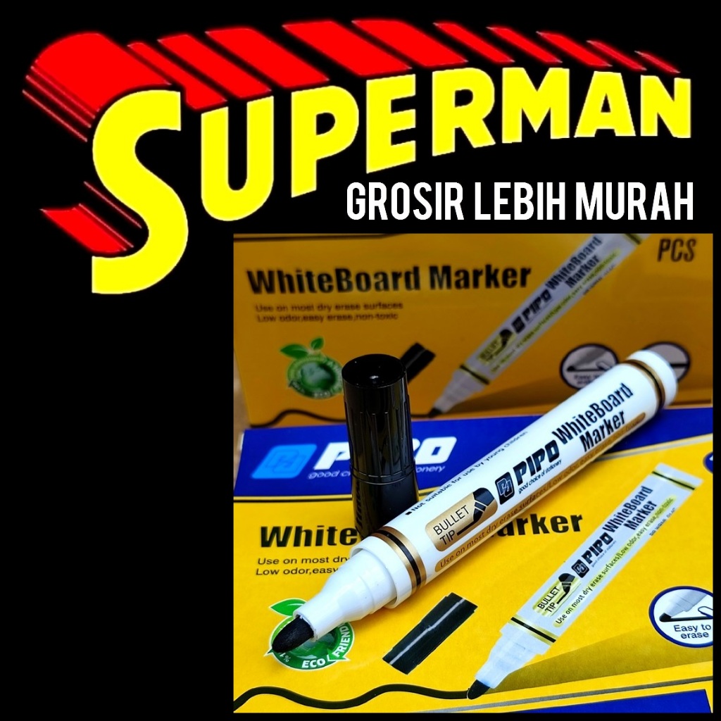 

SPIDOL WHITEBOARD PIPO besar dapat di hapus white board spidol papan tulis supermanjogja superman jogja